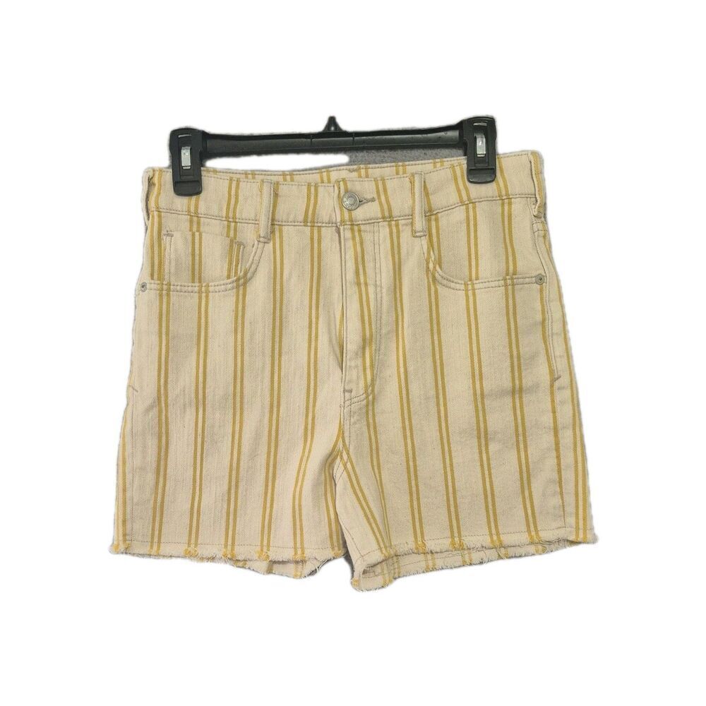 ANTHROPOLOGIE Pilcro  Women's Striped Denim Yellow White Cotton Blend 26